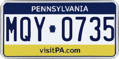 PA license plate MQY0735