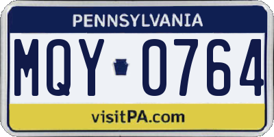 PA license plate MQY0764