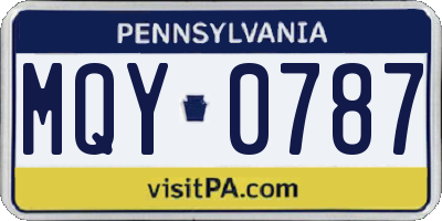 PA license plate MQY0787