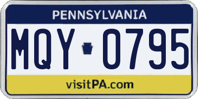 PA license plate MQY0795