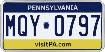 PA license plate MQY0797