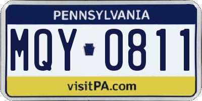 PA license plate MQY0811