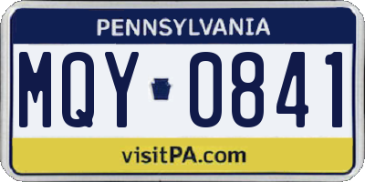 PA license plate MQY0841