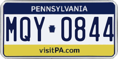 PA license plate MQY0844