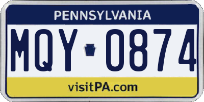 PA license plate MQY0874