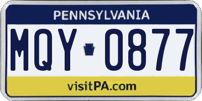 PA license plate MQY0877