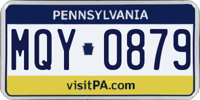 PA license plate MQY0879