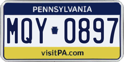 PA license plate MQY0897