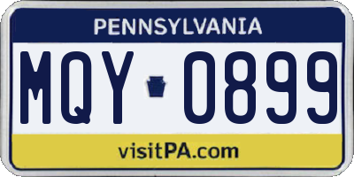 PA license plate MQY0899