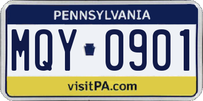 PA license plate MQY0901