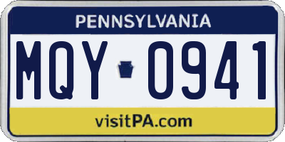 PA license plate MQY0941