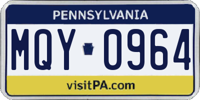 PA license plate MQY0964