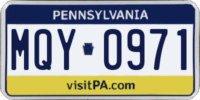 PA license plate MQY0971