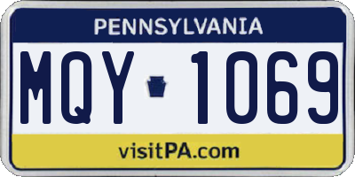 PA license plate MQY1069