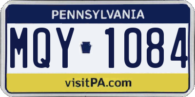 PA license plate MQY1084