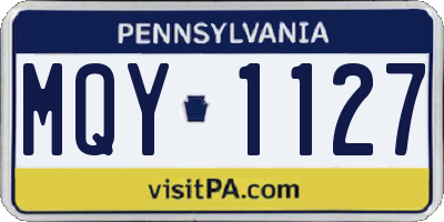 PA license plate MQY1127