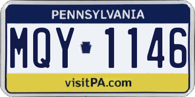 PA license plate MQY1146