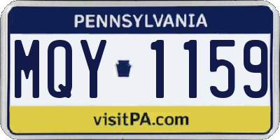 PA license plate MQY1159