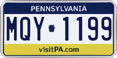 PA license plate MQY1199