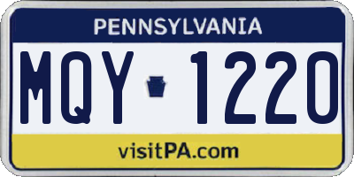 PA license plate MQY1220