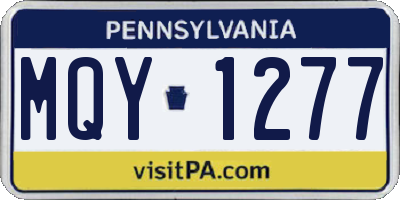 PA license plate MQY1277