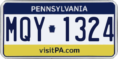 PA license plate MQY1324