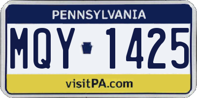 PA license plate MQY1425