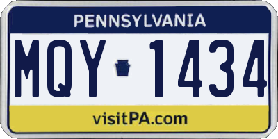 PA license plate MQY1434