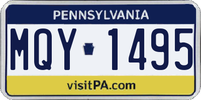 PA license plate MQY1495