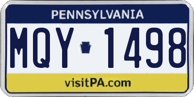 PA license plate MQY1498
