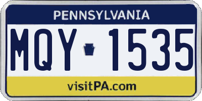 PA license plate MQY1535