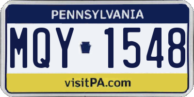 PA license plate MQY1548