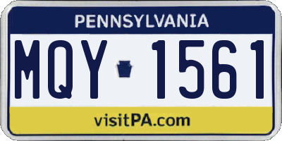PA license plate MQY1561