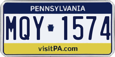 PA license plate MQY1574
