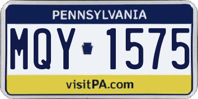 PA license plate MQY1575