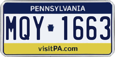 PA license plate MQY1663