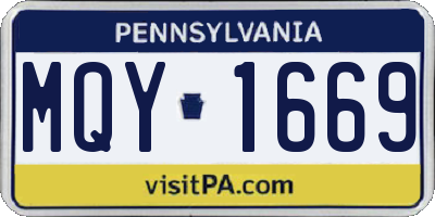 PA license plate MQY1669