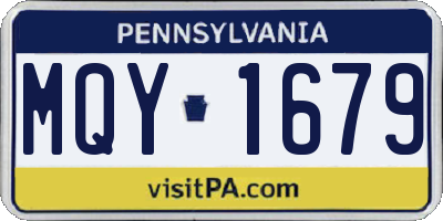 PA license plate MQY1679
