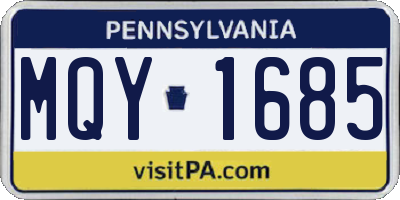 PA license plate MQY1685