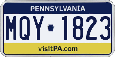PA license plate MQY1823