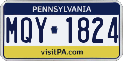 PA license plate MQY1824