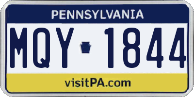 PA license plate MQY1844