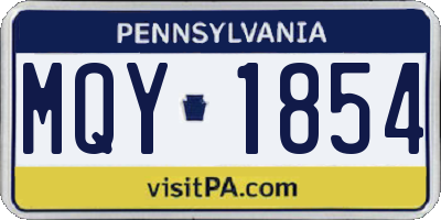 PA license plate MQY1854
