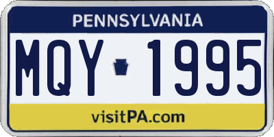 PA license plate MQY1995