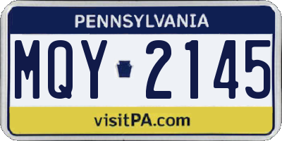 PA license plate MQY2145