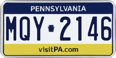 PA license plate MQY2146