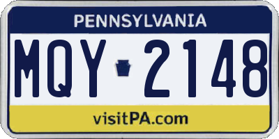 PA license plate MQY2148