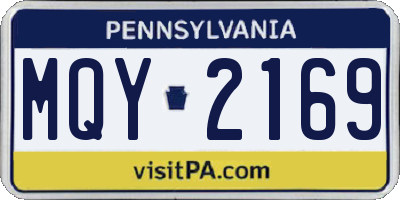 PA license plate MQY2169
