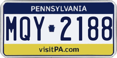 PA license plate MQY2188