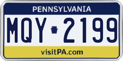 PA license plate MQY2199